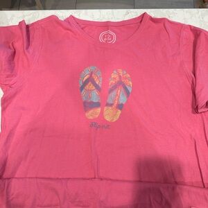 EUC Life Is Good classic Fit Pink Women's T-Shirt XXL
